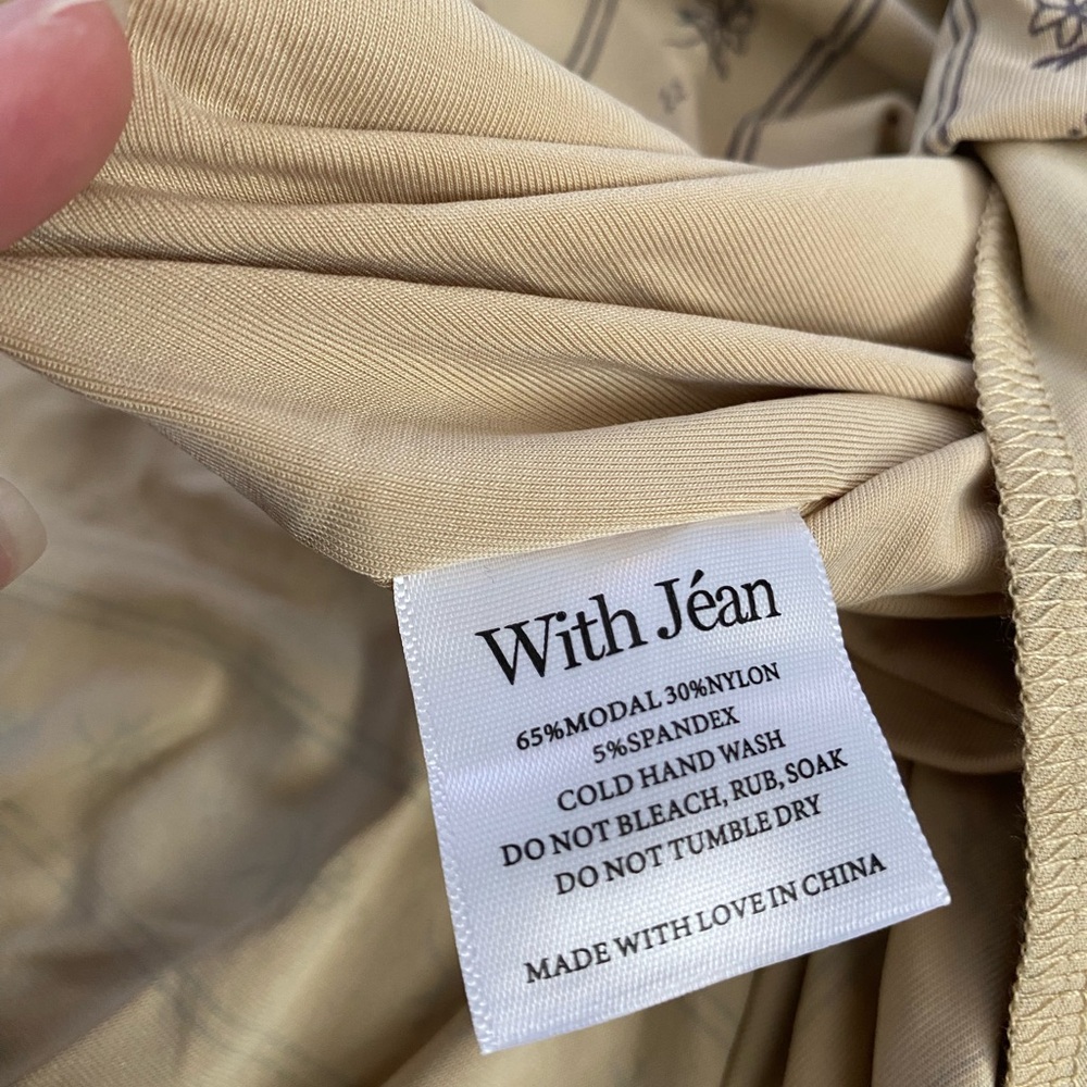 With Jean Beige Floral A-Line Midi Skirt - Picture 6 of 10